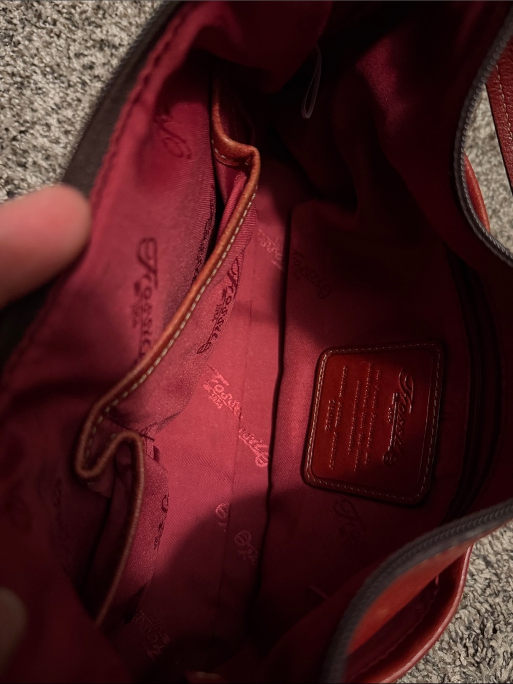 Fossil Red Leather Hobo Shoulder Bag - Picture 4 of 6